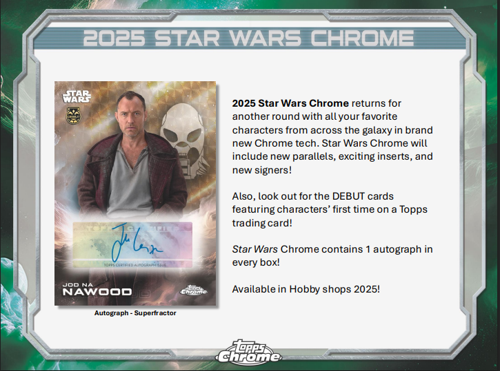 2025 Topps Star Wars Chrome Hobby Pack