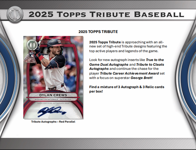 2025 Topps Tribute Baseball Hobby Pack