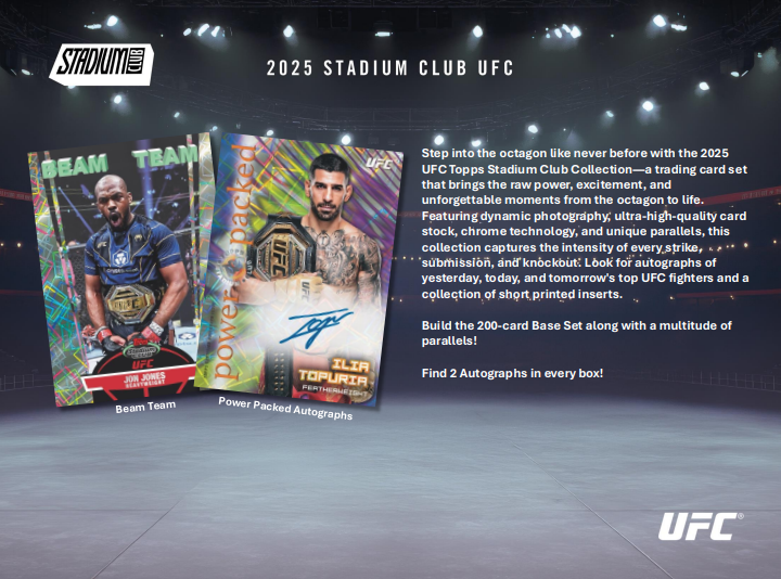 2025 Topps UFC Stadium Club Hobby 16-Box Case