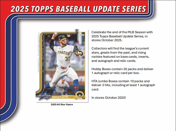  2025 Topps Update Series Baseball Jumbo 6-Box Case