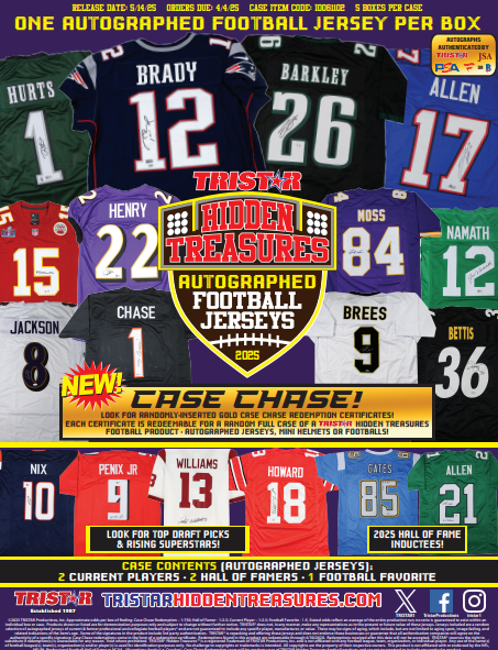 2025 Tristar Hidden Treasures Autographed Football Jerseys Edition Box