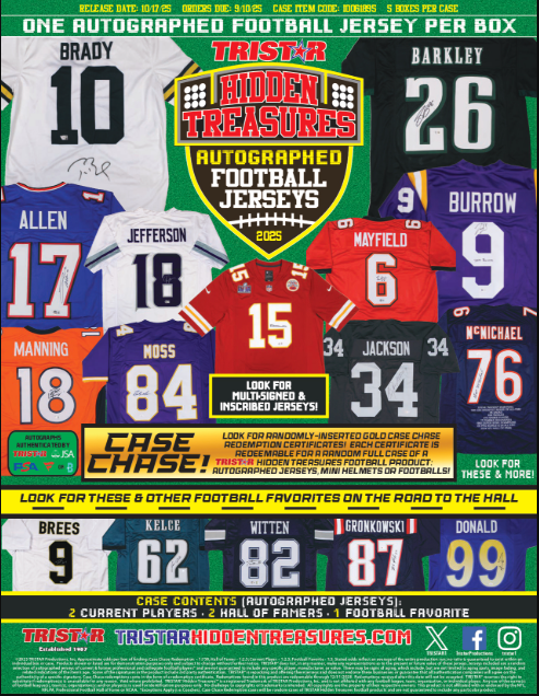 2025 Tristar Hidden Treasures Autographed Football Jerseys Edition Series 2 Box