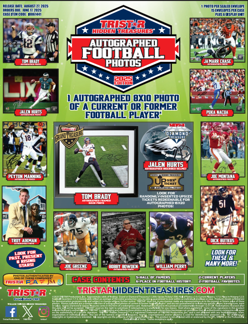 2025 TriStar Hidden Treasures Autographed Football Photos Hobby Box