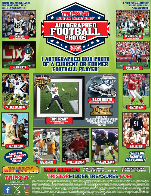 2025 Tristar Hidden Treasures Autographed Photos Football 15-Box Case