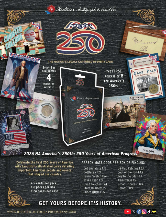 2026 Historic Autographs America's 250th Part 1 24-Box Case