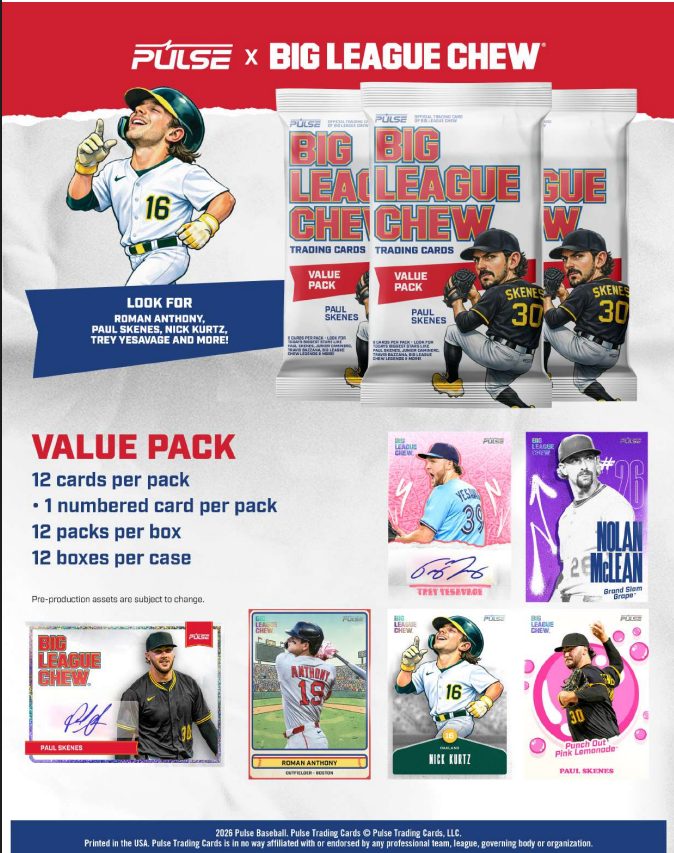 2026 Pulse x Big League Chew Baseball Value Pack 12-Box Case