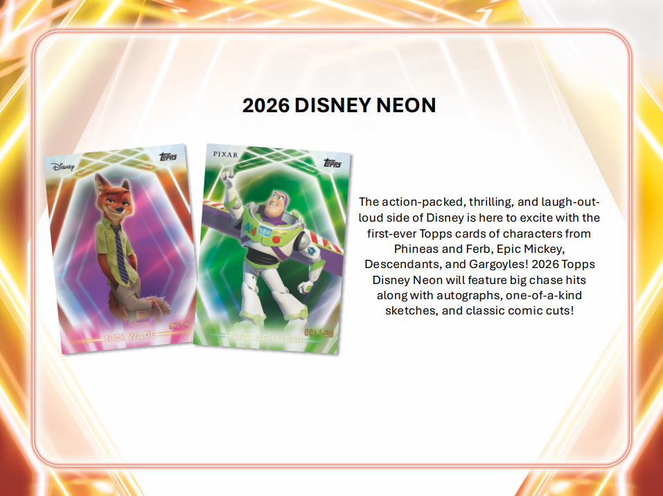2026 Topps Disney Neon Blaster 40-Box Case