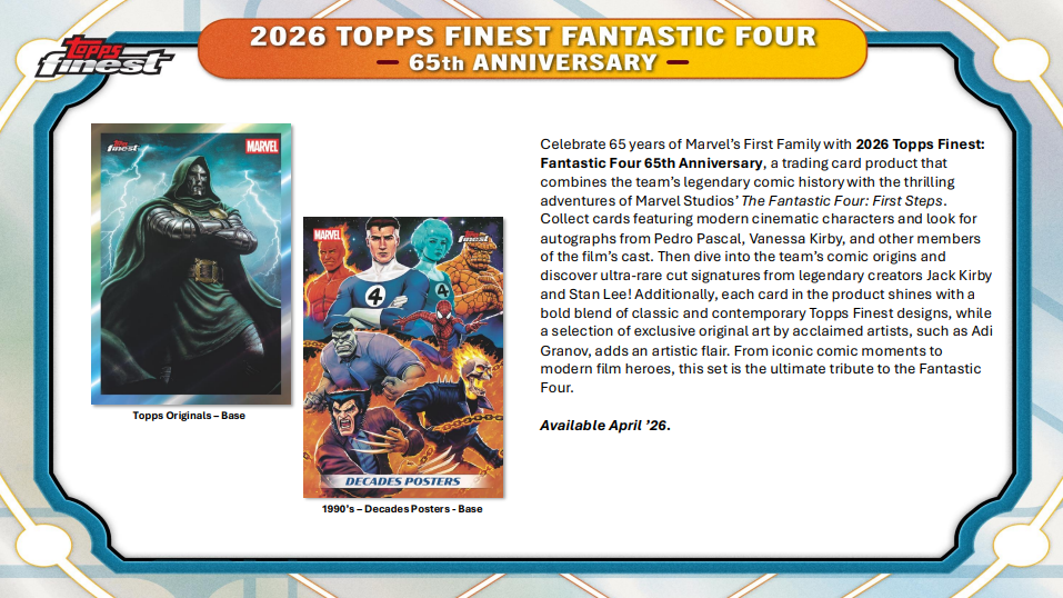 2026 Topps Marvel Finest The Fantastic Four 65th Anniversary Hobby Box