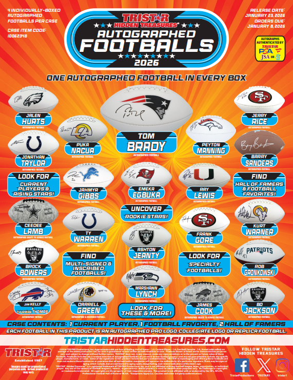 2026 Tristar Hidden Treasures Autographed Footballs Box