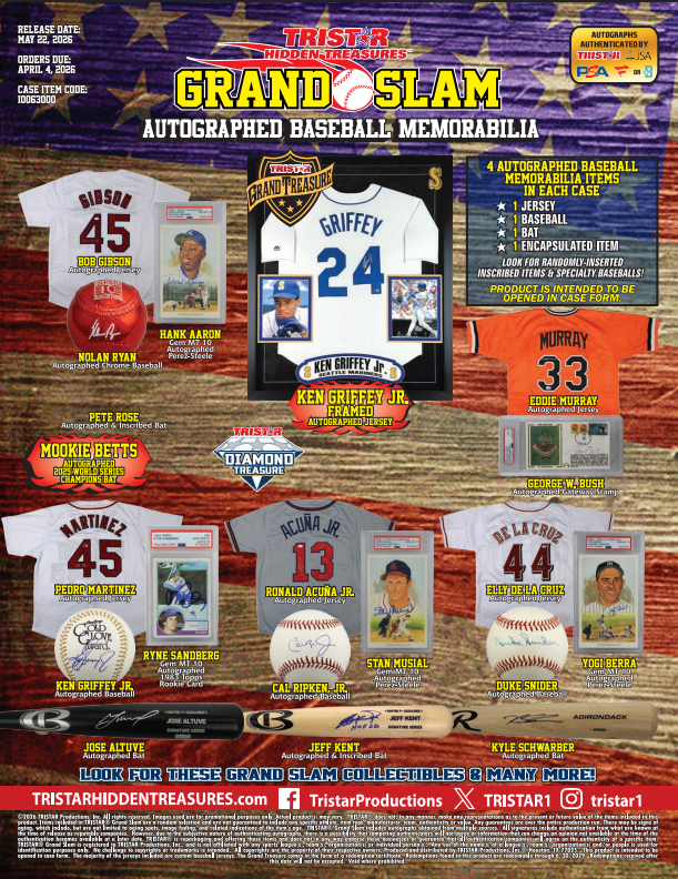 2026 Tristar Hidden Treasures Grand Slam Autographed Baseball Memorabilia Case