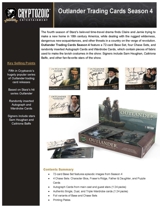 Cryptozoic Outlander Season 4 Binder 10-Box Case