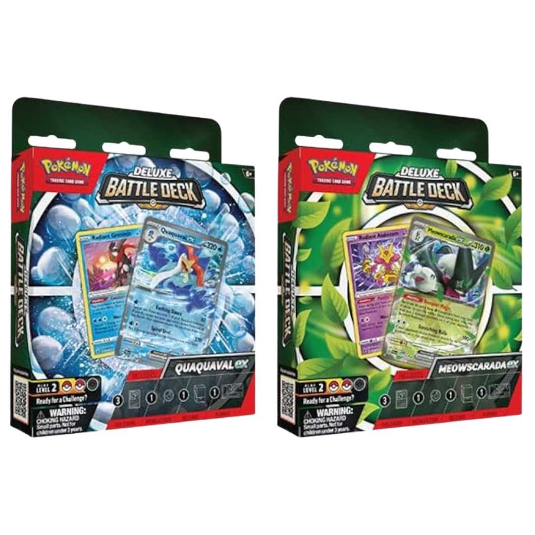 Pokemon Meowscarada EX Quaquaval EX Deluxe Battle Deck Display Box