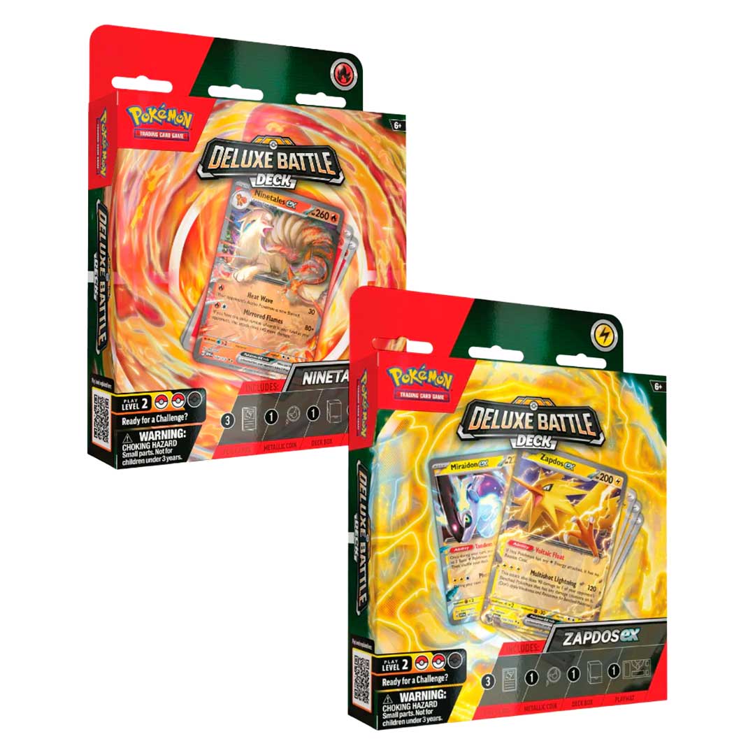 Pokemon Ninetales & Zapdos ex Deluxe Battle Deck Display