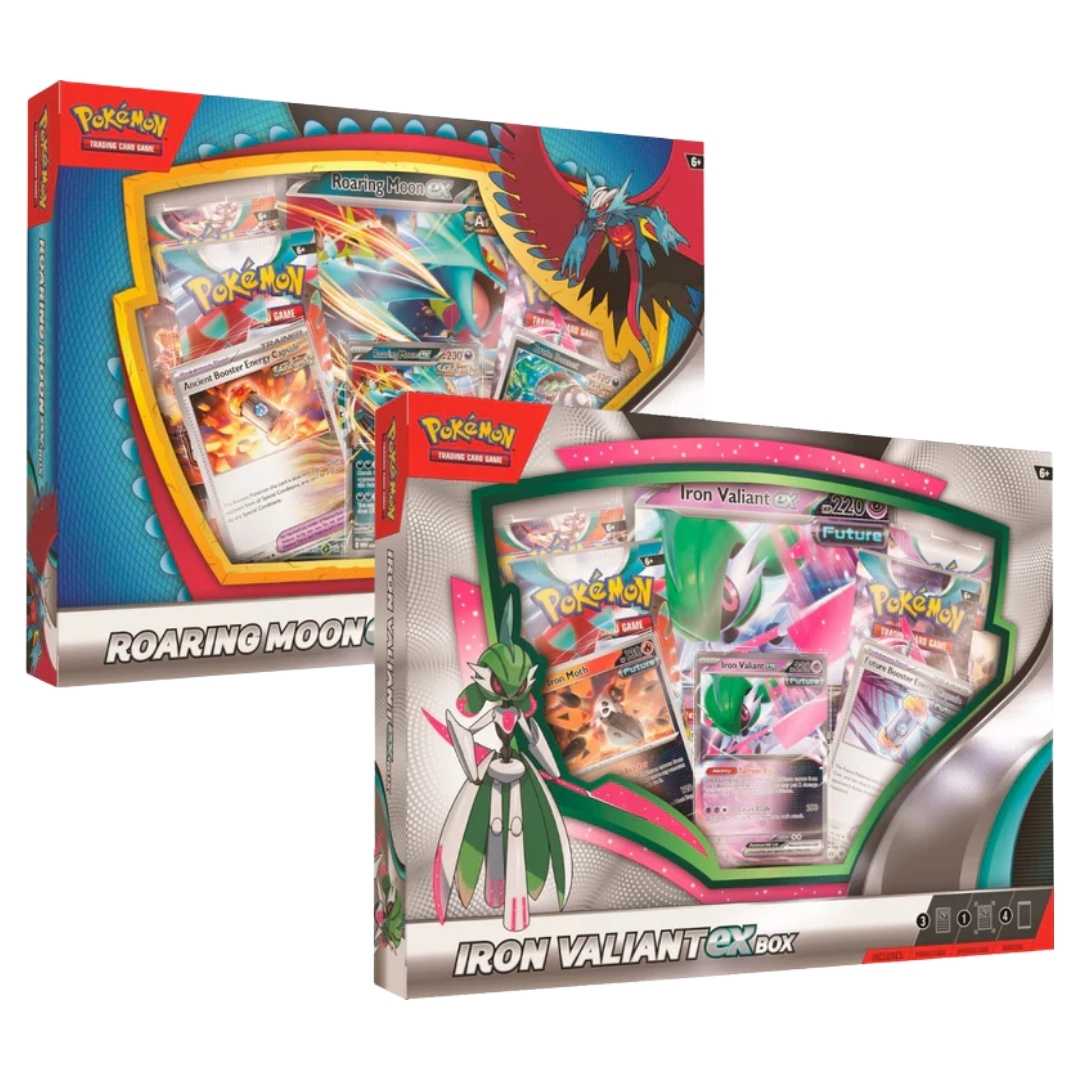 Pokemon Roaring Moon EX & Iron Valiant EX Collection Box - Pair