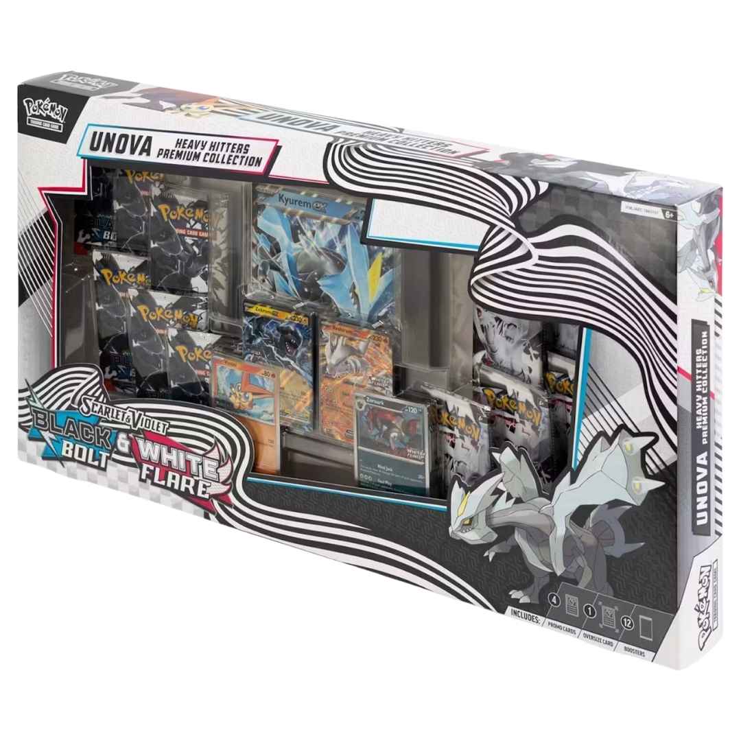 Pokemon Scarlet & Violet: Black Bolt & White Flare Unova Heavy Hitters Premium Collection Box